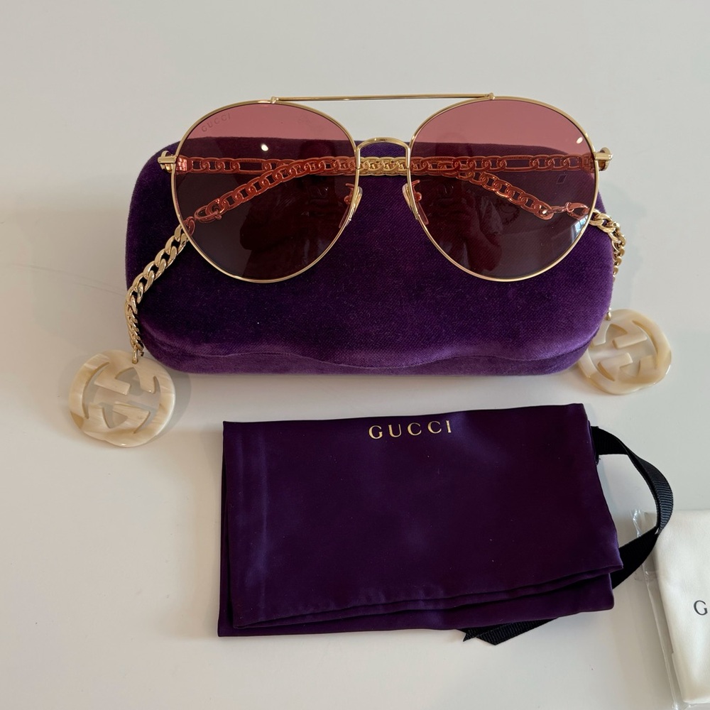 Gucci Rose Coloured Sunglasses